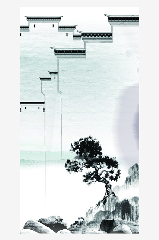 水墨中国风装饰画挂画-众图网