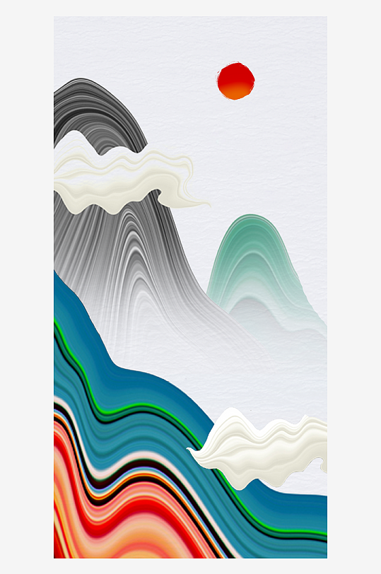 水墨中国风装饰画挂画-众图网