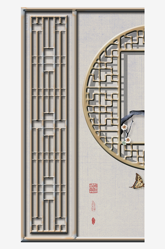 唯美中式古风装饰画挂画-众图网