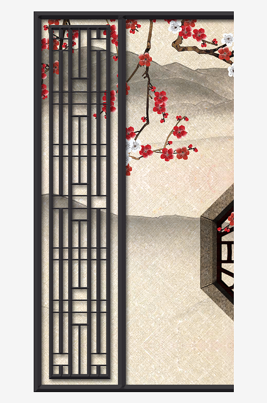 唯美中式古风装饰画挂画-众图网