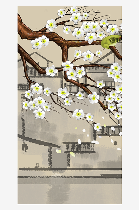 唯美中式古风装饰画挂画-众图网