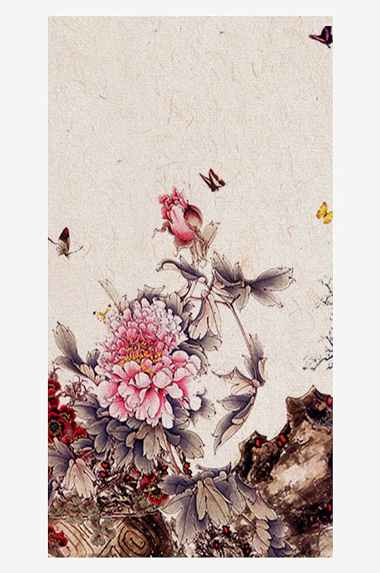 唯美中式古风装饰画挂画-众图网