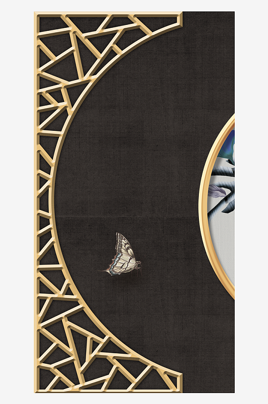 唯美中式古风装饰画挂画-众图网