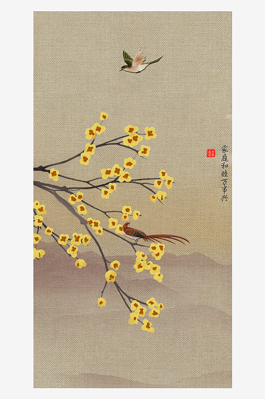 唯美中式古风装饰画挂画-众图网