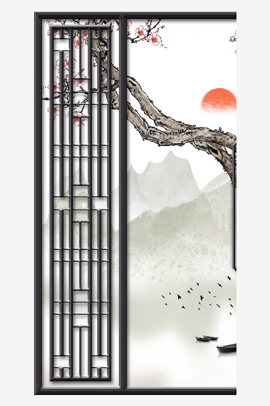 唯美中式古风装饰画-众图网