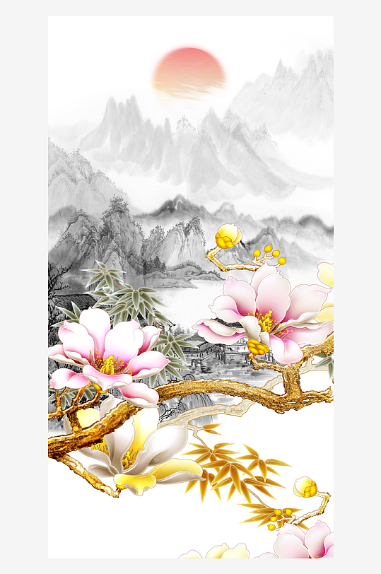 唯美中式古风装饰画-众图网