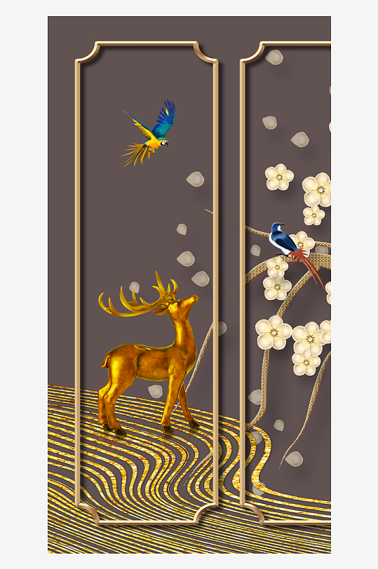 唯美中式古风装饰画-众图网