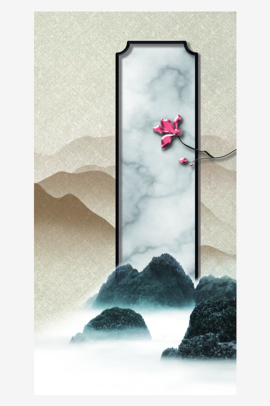 唯美中式古风装饰画-众图网