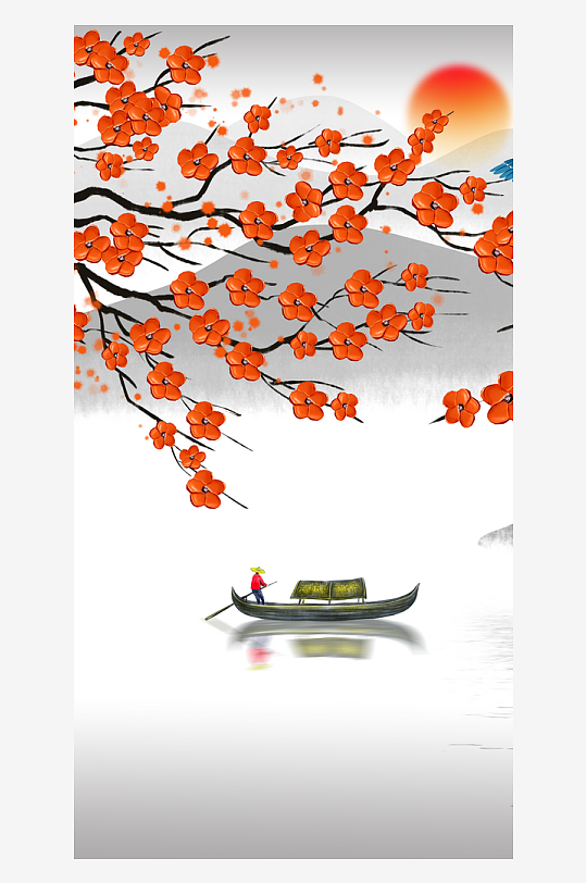 唯美中式古风装饰画素材-众图网