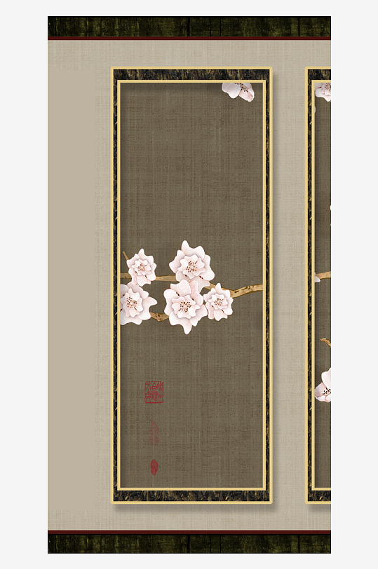 唯美中式古风装饰画素材-众图网