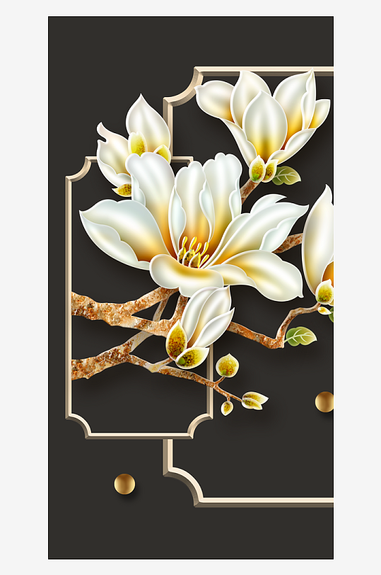 唯美中式古风装饰画素材-众图网