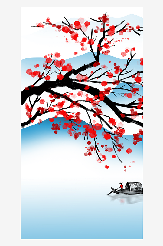 唯美中式古风装饰画素材-众图网