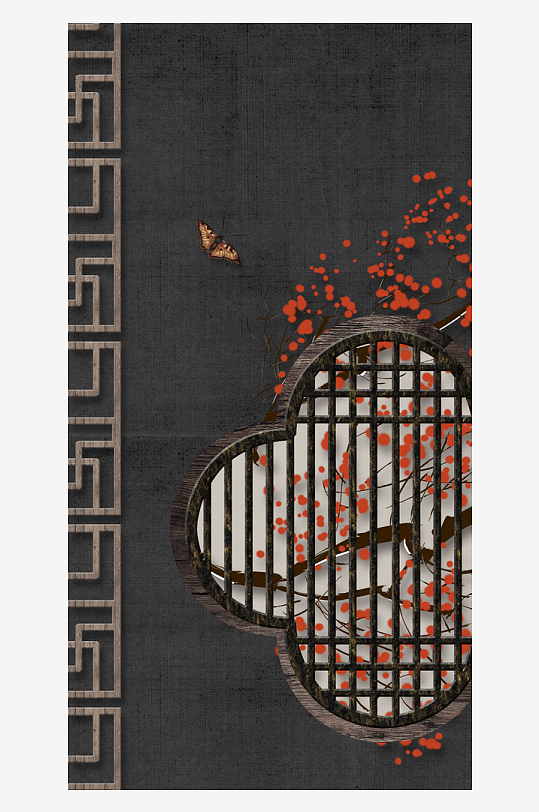 唯美中式古风挂画素材-众图网