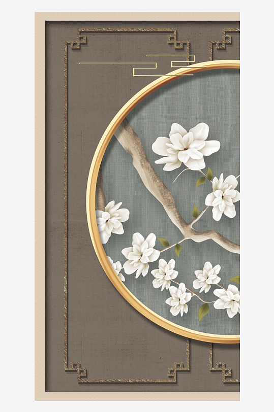 唯美中式古风挂画素材-众图网