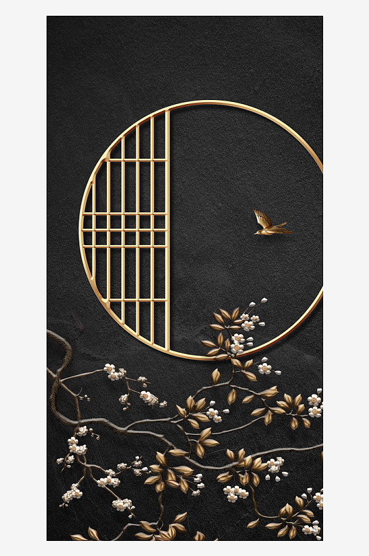 唯美中式古风挂画素材-众图网