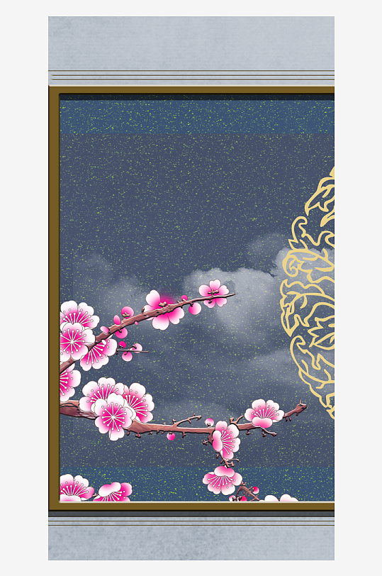 唯美中式古风挂画素材-众图网