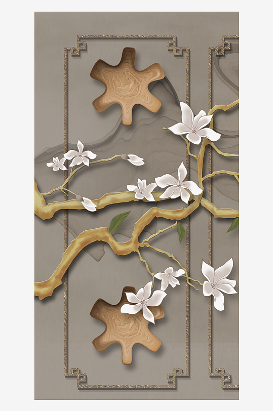 唯美中式古风挂画素材-众图网