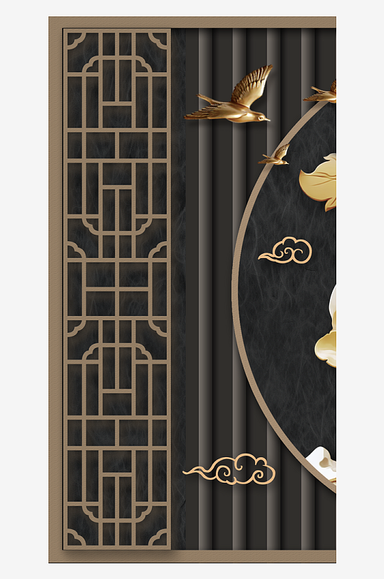 唯美中式古风挂画素材-众图网