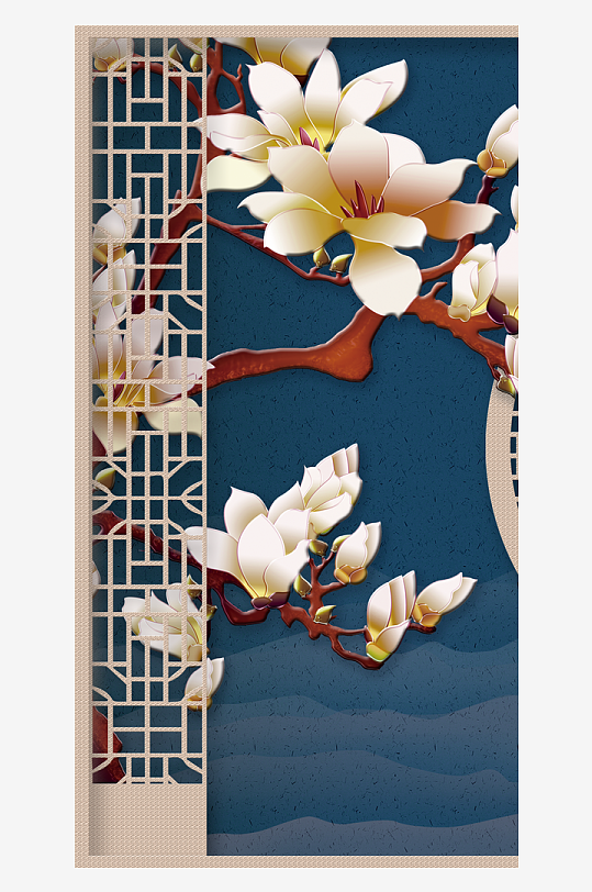 唯美中式古风挂画-众图网