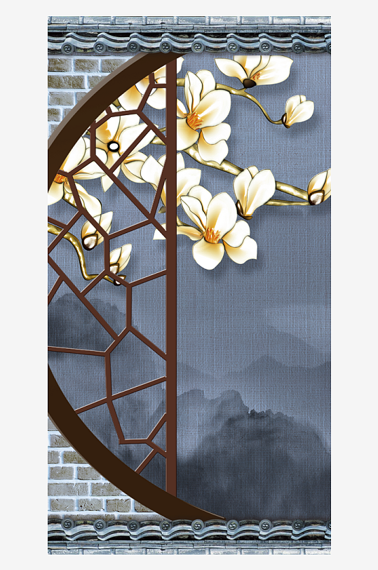 唯美中式古风挂画-众图网