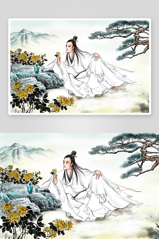 中国风山水风景背景素材-众图网