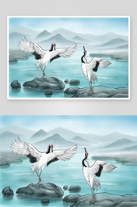 中国风山水风景背景素材-众图网