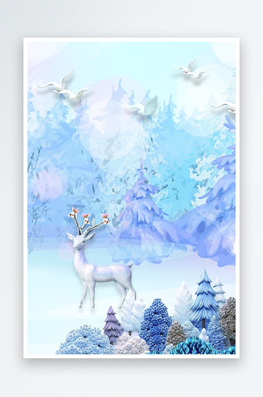 森系背景装饰画图片素材-众图网