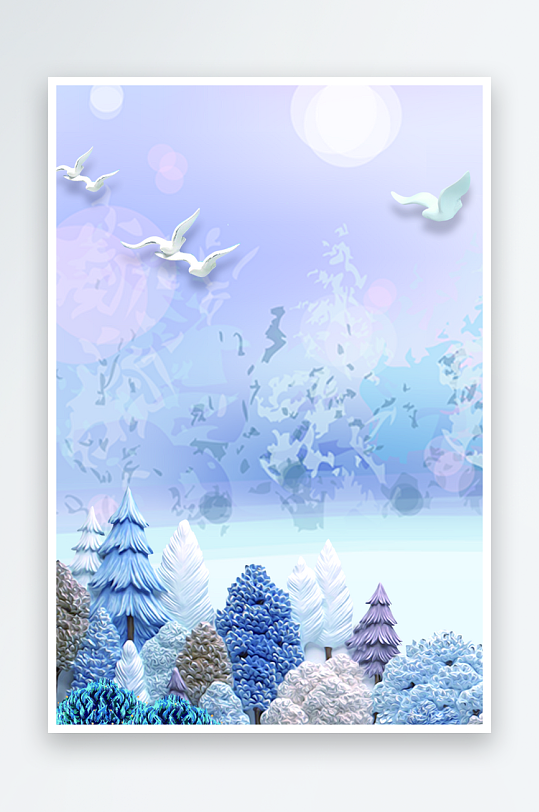 森系背景装饰画图片素材-众图网