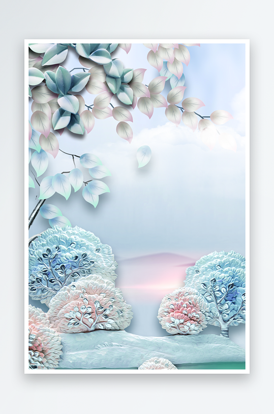 森系背景装饰画图片素材-众图网