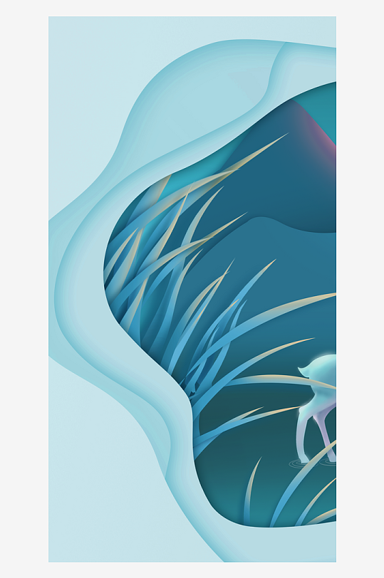 森系背景装饰画图片-众图网