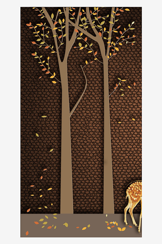 森系背景装饰画图片-众图网