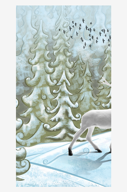 森系背景装饰画图片-众图网