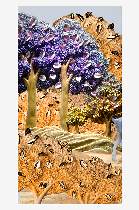 森系背景装饰画图片-众图网