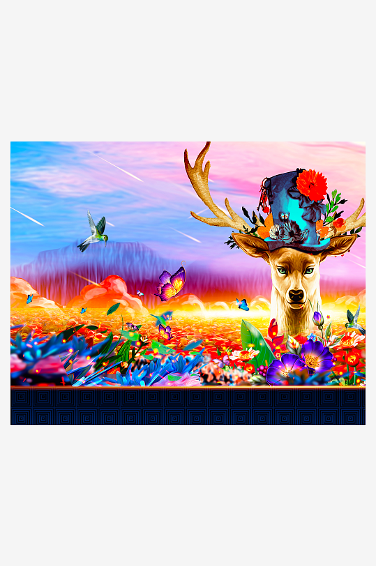 森系背景装饰画图片-众图网