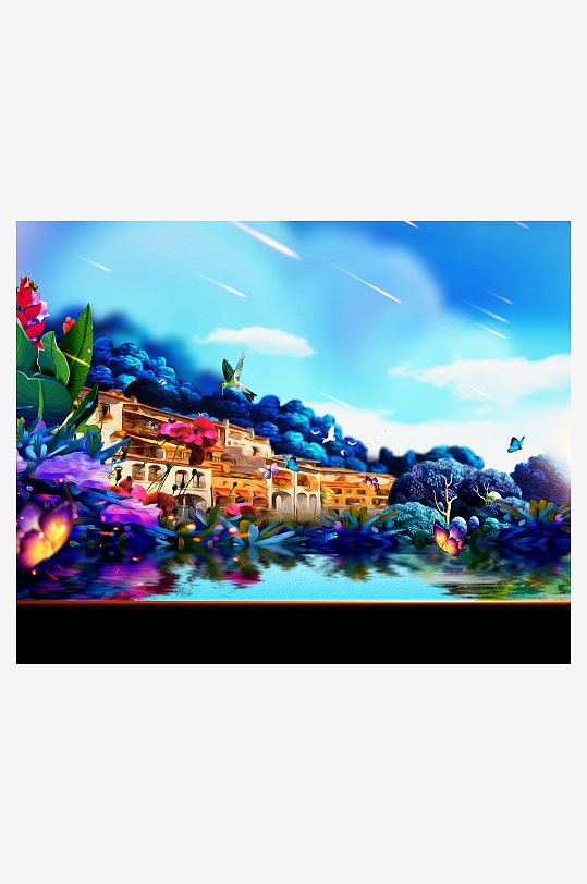 森系背景装饰画图片-众图网