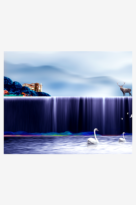 森系背景装饰画图片-众图网