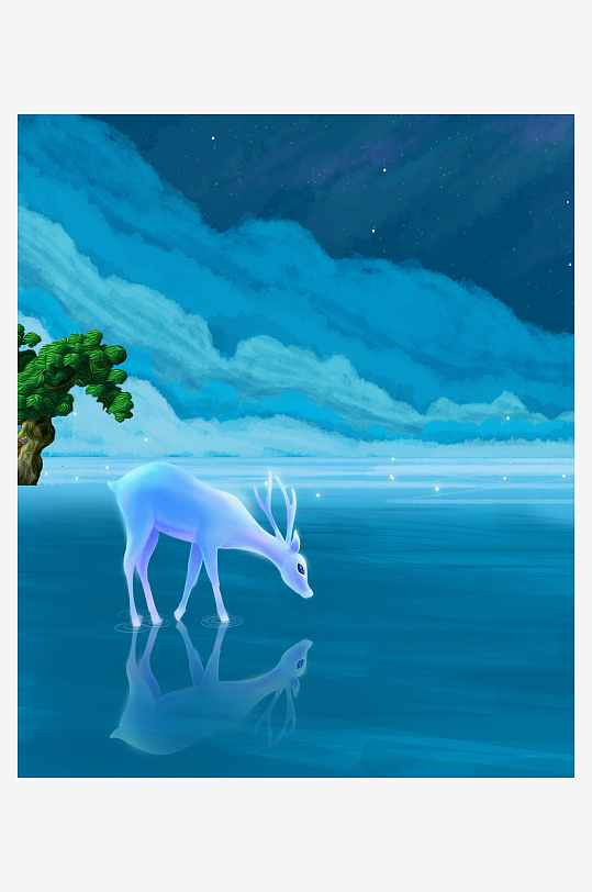 森系背景装饰画图片-众图网