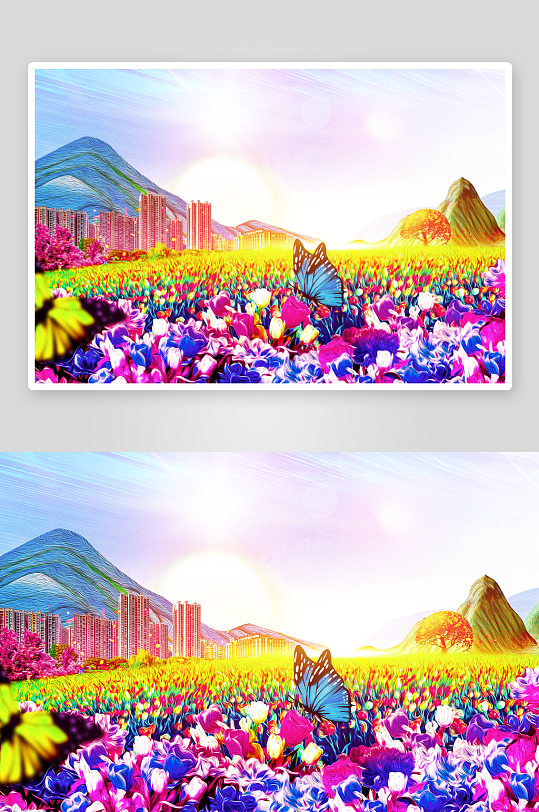 自然风景画背景装饰画-众图网