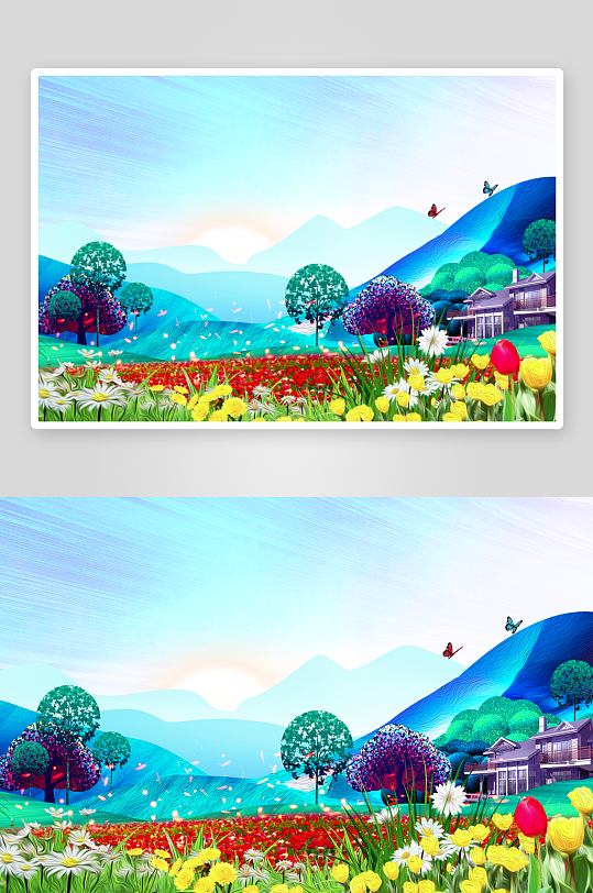 自然风景画背景装饰画-众图网