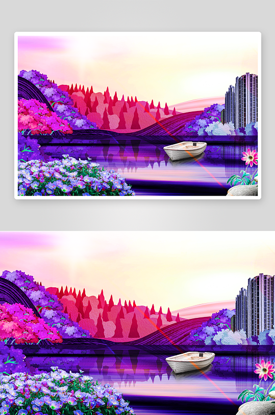 自然风景画背景装饰画-众图网