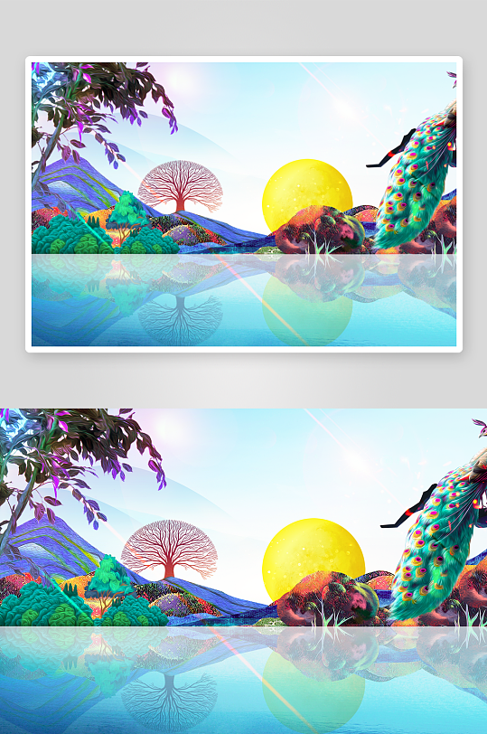 自然风景画背景装饰画-众图网