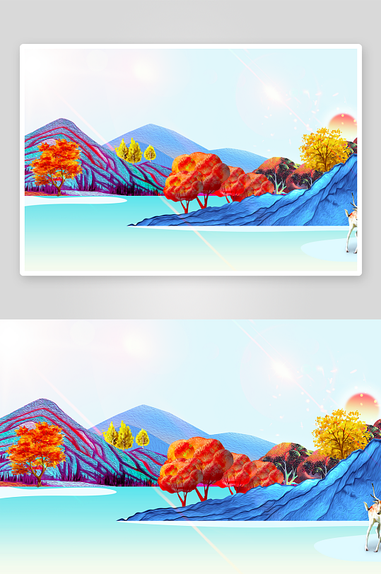 自然风景画背景装饰画-众图网