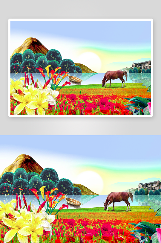 自然风景画背景装饰画-众图网