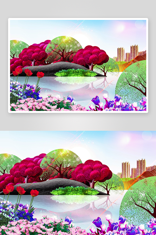 自然风景画背景装饰画-众图网