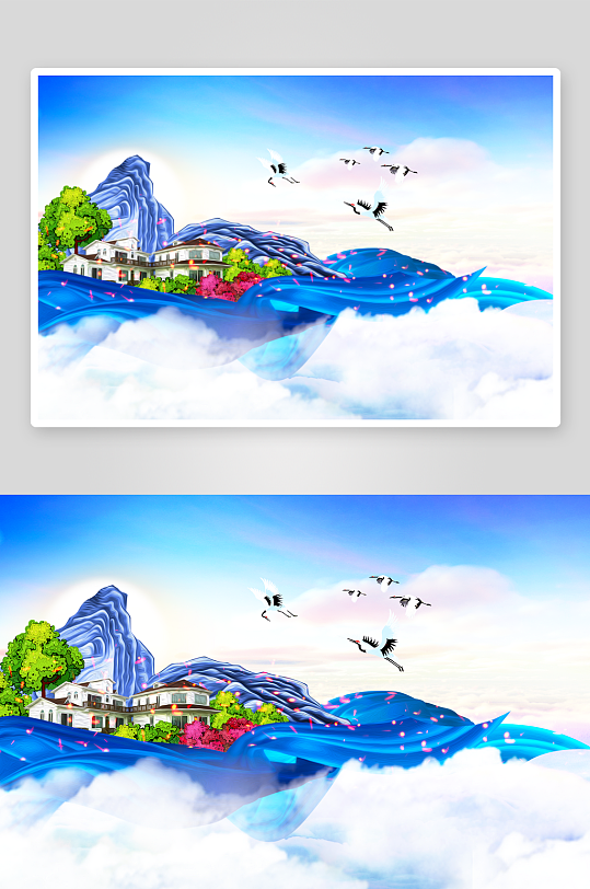 自然风景画背景装饰画-众图网