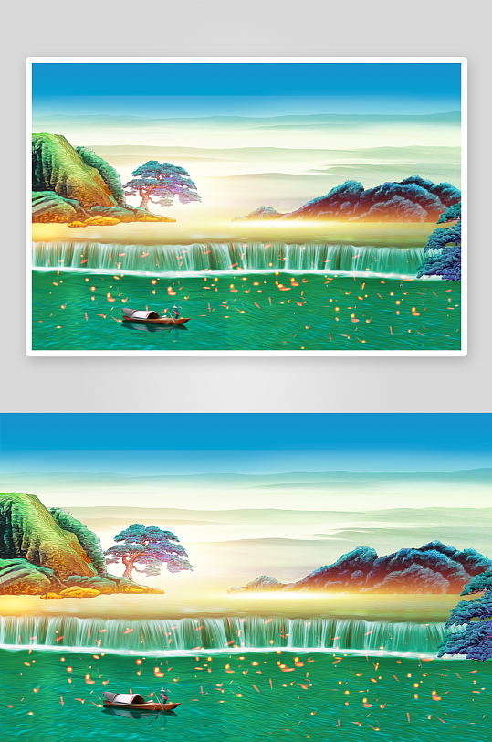 自然风景画背景装饰画-众图网