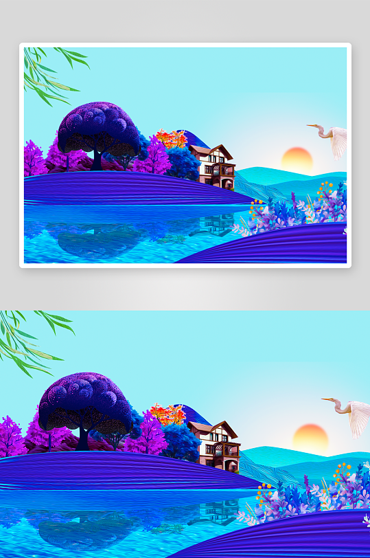 自然风景画背景装饰画-众图网