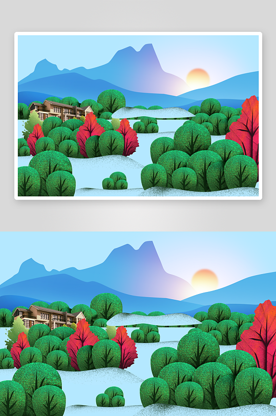 自然风景画背景装饰画素材-众图网