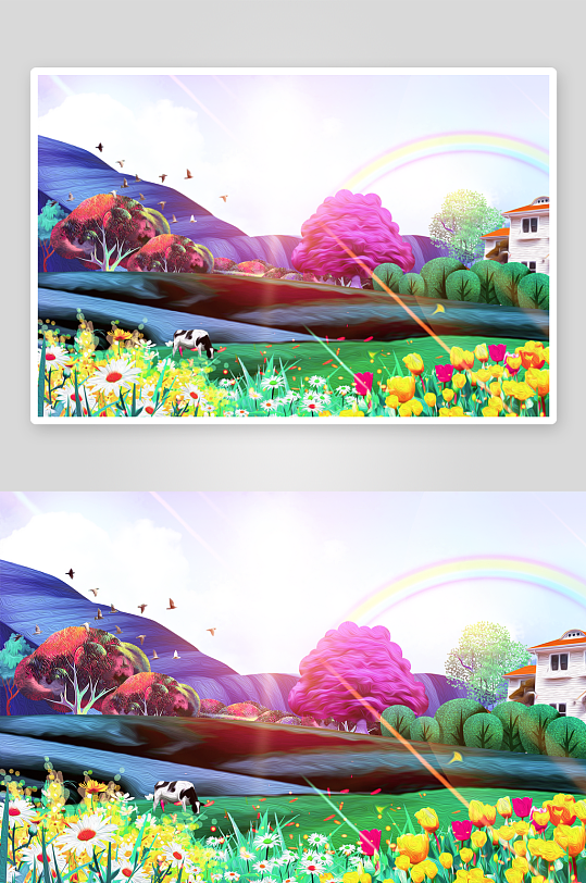 自然风景画背景装饰画素材-众图网