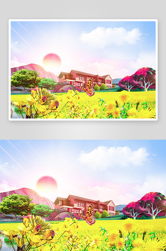 自然风景画背景装饰画素材-众图网